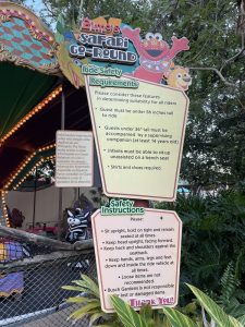Elmo's Safari Ride Restrictions