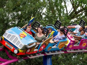 Riding Super Grover's Box Car Derby