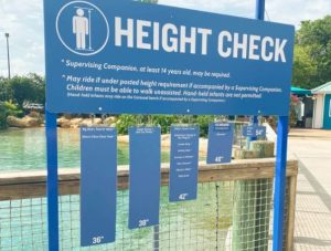 SeaWorld Orlando Ride Height Check Board