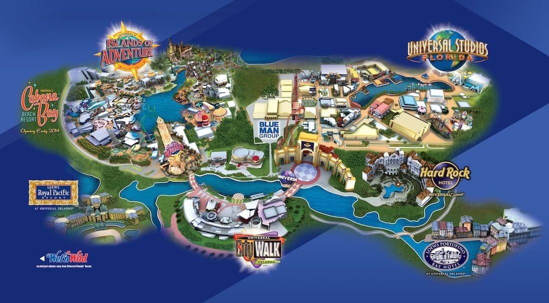 Universal Orlando Florida Resort Map 2025